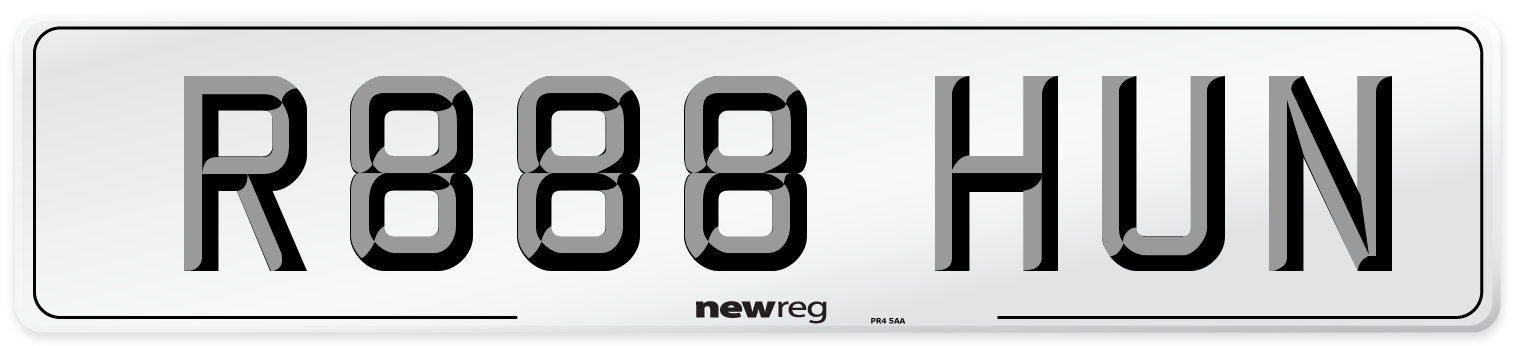 R888 HUN Number Plate from New Reg